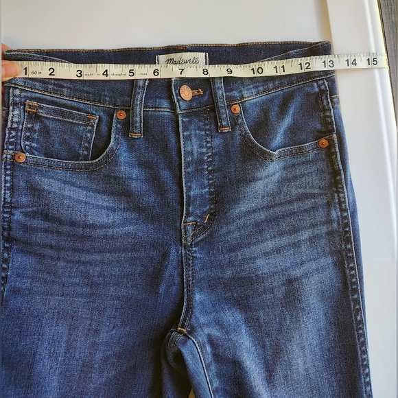 Madewell women's 10" high-rise skinny blue stretch denim jeans sz 26. - Picture 13 of 16